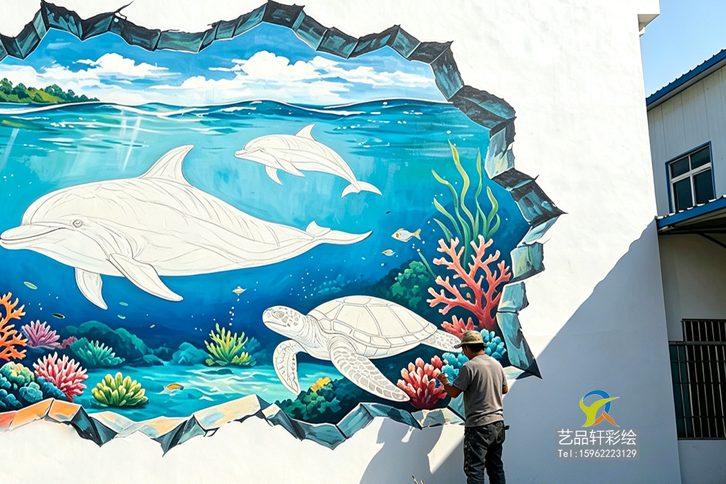 苏州网红 3D 海底墙绘